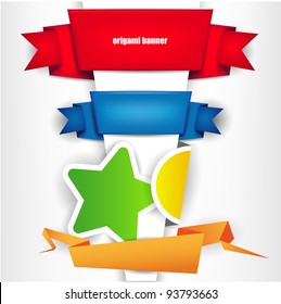 Set with colorful paper banners