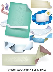 Set of colorful paper banners. Vector illustration.