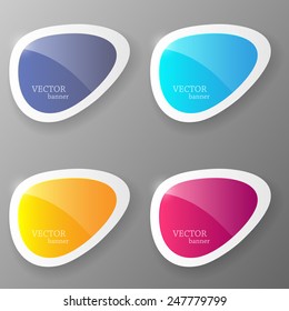 Set of colorful paper banners. Vector illustration.