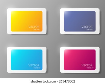 Set of colorful paper banners. Vector illustration.
