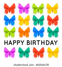 Set of colorful Paper Butterfly over white background. Vector eps 10 format.