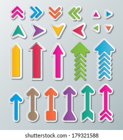set of colorful paper infographic arrows. vector.