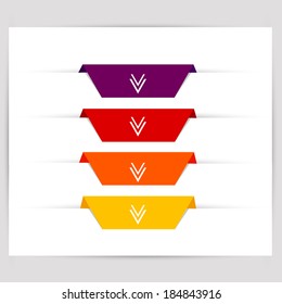 Set of colorful paper labels. Vector  illustration 