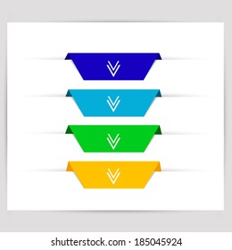 Set of colorful paper labels. Vector  illustration 