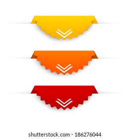 Set of colorful paper labels. Vector  illustration 