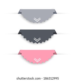 Set of colorful paper labels. Vector  illustration 