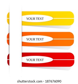 Set of colorful paper labels. Vector  illustration 
