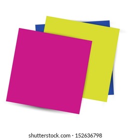  Set Colorful paper notes. Isolated white background. Vector illustration EPS10