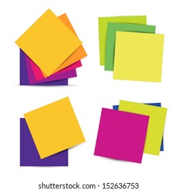 Set Colorful paper notes. Vector illustration EPS10