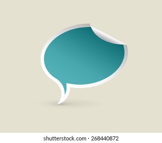 Set of Colorful Paper Speech Bubbles, Vector Illustration