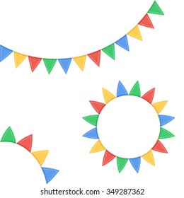 Set of colorful party flags.