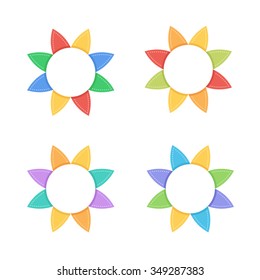 Set of colorful party flags.