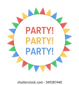 Set of colorful party flags.