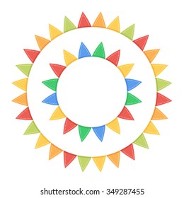 Set of colorful party flags.