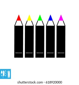 Set of colorful pencil icon - vector illustration