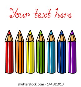 Set of colorful pencil and space for text - vector