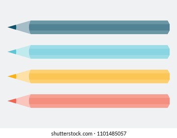 Set of colorful pencils