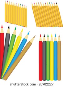 set of colorful pencils