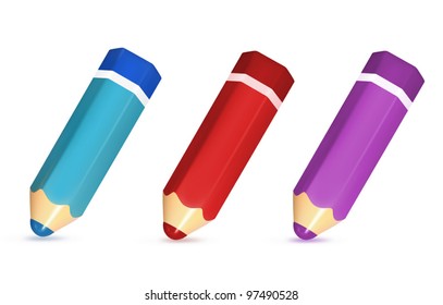 Set of colorful pencils.