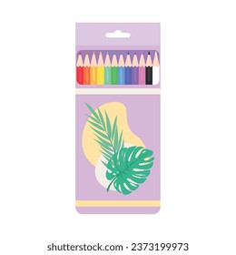 Set of colorful pencils on white background