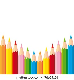 Set of colorful pencils on white background