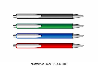 set of colorful pens