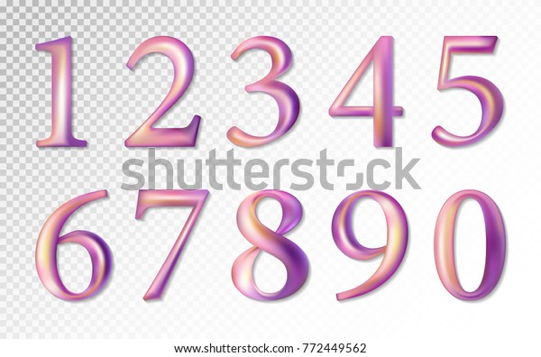 Set Colorful Pink Lilac Vector Numbers Stock Vector (Royalty Free ...