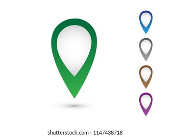 A set of colorful pinpoints for highlighting on light background vector illustration