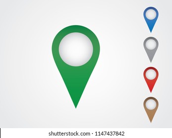A set of colorful pinpoints for highlighting presentation vector illustration