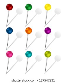 Set of Colorful Pins