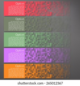 Set of Colorful Pixel Banners