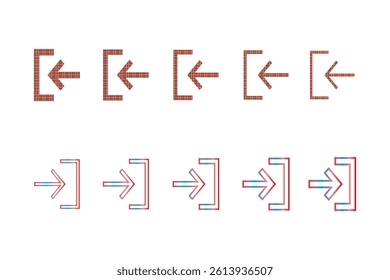 Set of Colorful Plaid Arrow Icons for Navigation.
