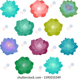 Set of colorful plants without main line