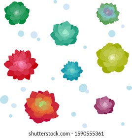 Set of colorful plants without main line