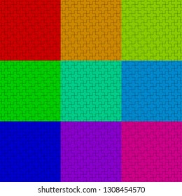 Set of colorful plus sign puzzles wallpaper from mosaic, background - Vector