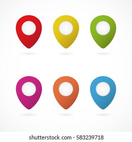 Set of colorful point buttons