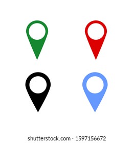 set colorful pointer, location point. map pin, icon with white background