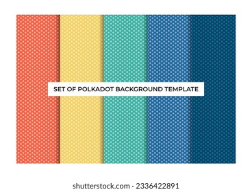 set of colorful polkadot pattern background template