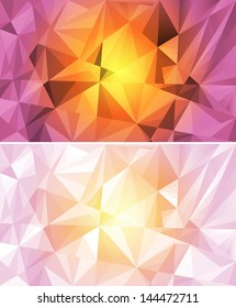 Set of colorful polygon abstract background