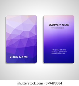 set of colorful polygon and blurred business card templates vector illustration