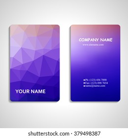 set of colorful polygon and blurred business card templates vector illustration
