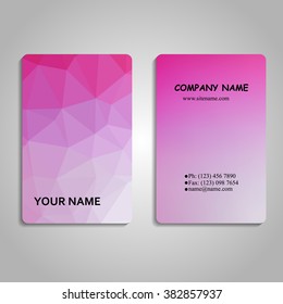 set of colorful polygon and blurred business card templates vector illustration