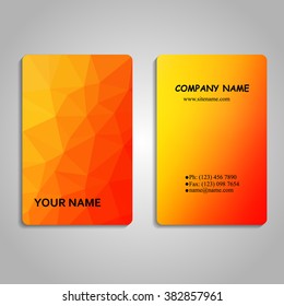 set of colorful polygon and blurred business card templates vector illustration