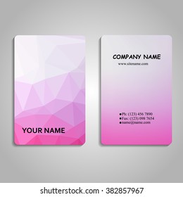 set of colorful polygon and blurred business card templates vector illustration
