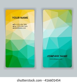 set of colorful polygon business card templates vector illustration