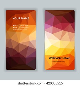 set of colorful polygon business card templates vector illustration
