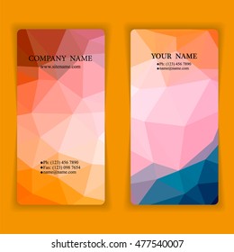 set of colorful polygon business card templates vector illustration