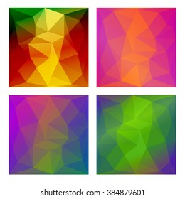 Set colorful Polygon vector backgrounds Abstract Geometric template