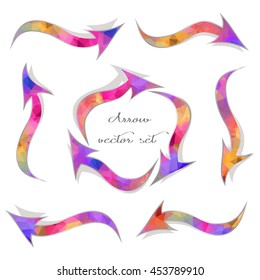 Set of colorful polygonal arrows