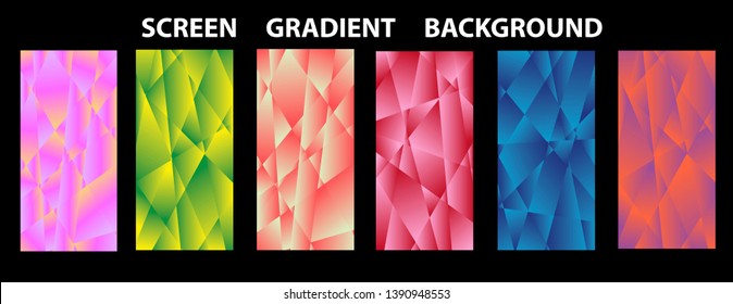 Set of colorful polygonal Vector EPS 10 illustration Gradient Background Texture. Simply geometric pattern. Template for design, banner, flyer, wallpaper, brochure, smartphone screen, mobile app